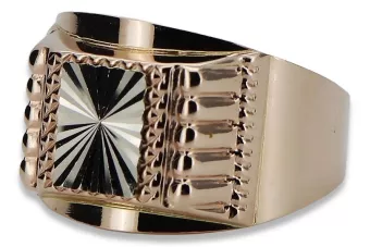 Anillo de sello para hombre de oro rosa vintage de 14k 585 csn002r