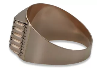 Anillo de sello para hombre de oro rosa vintage de 14k 585 csn002r