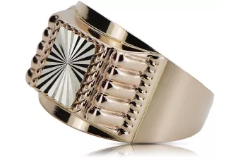 Anillo de sello para hombre de oro rosa vintage de 14k 585 csn002r