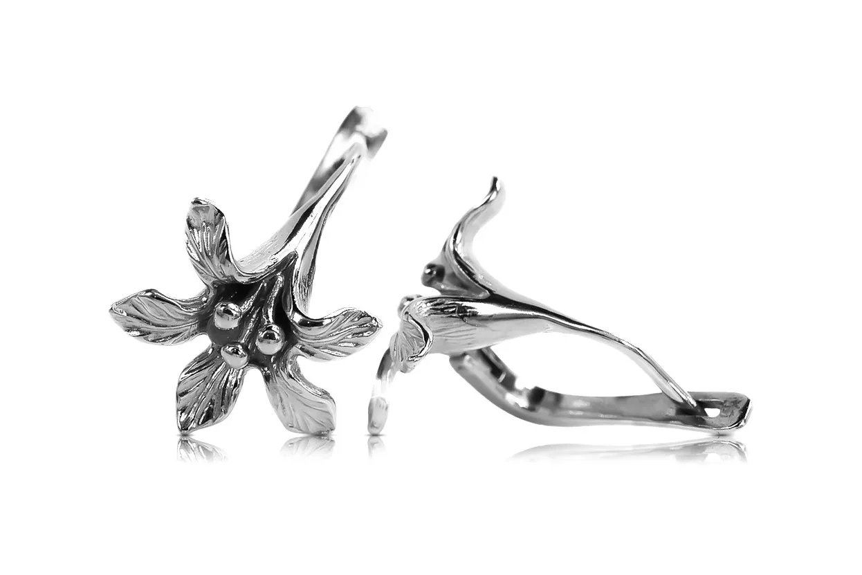 Серебро 925 Винтажные серьги Flower ven222s