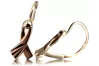Vintage rose pink 14k 585 gold  Vintage leaf earrings ven230