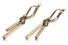 Vintage rose pink 14k 585 gold  Vintage Hanging earrings ven234