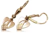Vintage rose pink 14k 585 gold  Vintage leaf earrings ven245