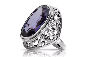 Серебряное кольцо 925 с александритом в советском русском стиле vrc184s Винтаж