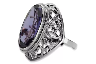 Russian Soviet rose 14k 585 gold Alexandrite Ruby Emerald Sapphire Zircon ring  vrc014