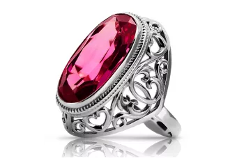 Silver Russian 925 Ring s Rubin VRC184s Vintage