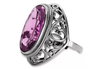 Anillo ruso soviético rosa 14k 585 oro Alejandrita Rubí Esmeralda Zafiro Zircon vrc014