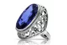 Silver 925 Soviet Russian style sapphire ring vrc184s Vintage