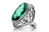 Silver 925 Soviet Russian style emerald ring vrc184s Vintage