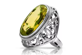Silber 925 Peridot-Ring im sowjetischen russischen Stil vrc184s Vintage