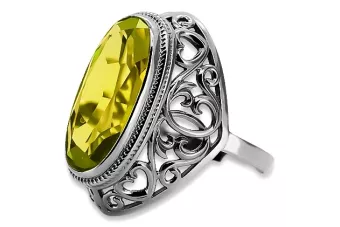 خاتم فضي روسيا 925 مع بيريدوت