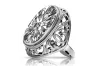 Silver 925 Soviet Russian style zircon ring vrc184s Vintage