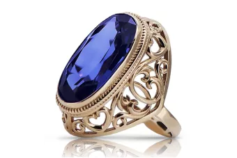 Серебряное кольцо с сапфиром из розового золота 925 пробы vrc184rp Vintage