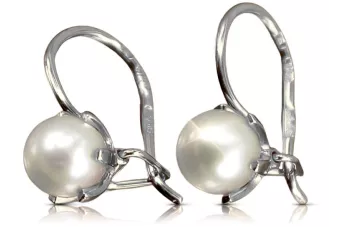 Boucles d’oreilles en perles soviétiques russes 925 vepr010s