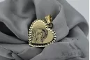 copia de medallón de la Madre de Dios de oro de 14k y cadena de serpiente pm005y&cc080y