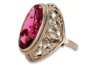 Anillo ruso soviético rosa 14k 585 oro Alejandrita Rubí Esmeralda Zafiro Zircon vrc014