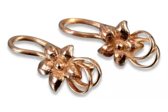 Русские серьги из розового золота ven267
