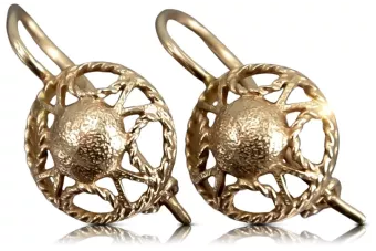 Vintage rose pink gold earrings ven279