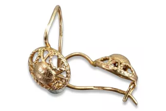 Vintage rose pink gold earrings ven279