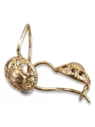 Vintage rose pink gold earrings ven279