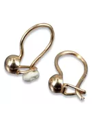 Vintage rose pink 14k 585 gold  Vintage ball earrings ven296
