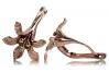 Vintage rose pink 14k 585 gold  Vintage flower earrings ven222