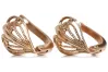 Vintage rose pink 14k 585 gold  Vintage heart earrings ven076