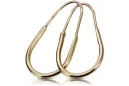 Rosa rusa rosa soviético 14k 585 oro URSS Vintage Hoops pendientes ven103