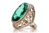 14k Rose Gold Emerald Ring, Vintage Oval Cut