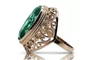 Rose Pink 14K Gold 585 Emerald Ring VRC184 Ruský sovietsky vintage Art Deco štýl