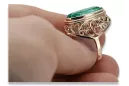 Rose Pink 14K Gold 585 Emerald Ring VRC184 Ruský sovietsky vintage Art Deco štýl