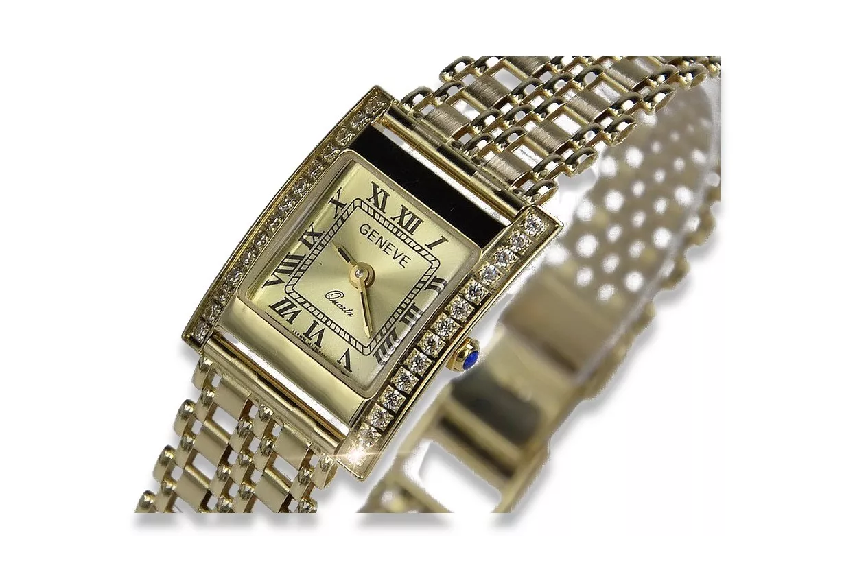 Gelbe Lady Geneve-Uhr aus 14 Karat Gold lw035yy&lbw001y