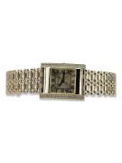 14K Gold Rectangular Women's Watch with Cubic Zirconia