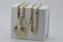 Greek style pendant & Corda Figaro 14k gold chain cpn020yw&cc004y8g