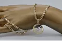 Colgante de estilo griego y cadena Corda Figaro de oro de 14 k cpn020yw&cc004y8g