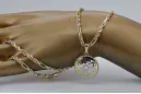 Greek style pendant & Corda Figaro 14k gold chain cpn020yw&cc004y8g