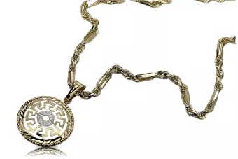 Graikijos aukso medalis 14k 585 kelias su Corda Figaro grandinės