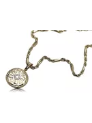 Złoty medalik Grecka droga 14k 585 z łańcuszkiem Corda Figaro cpn020yw&cc004y8g