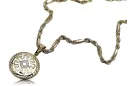 Colgante de estilo griego y cadena Corda Figaro de oro de 14 k cpn020yw&cc004y8g