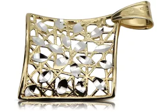 Magnifique pendentif moderne italien en or jaune 14 carats 585 cpn061yw