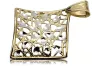 Magnifique pendentif moderne italien en or jaune 14 carats 585 cpn061yw