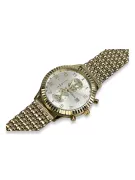 Złoty zegarek z bransoletą damski unisex 14k 585 Geneve mw007y&mbw013y-f