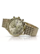 Дамски златен часовник с гривна унисекс 14k 585 Geneve mw007y&mbw013y-f