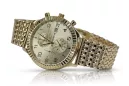 Złoty zegarek z bransoletą damski unisex 14k 585 Geneve mw007ydy&mbw013y-f