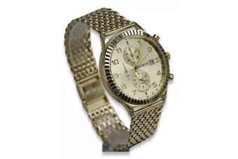Gold men's watch Geneve ★ zlotychlopak.pl ★ Gold purity 585 333 Low Price!