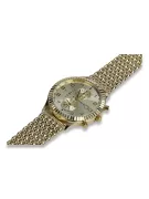 ceas de aur de damă cu brățară unisex 14k 585 Geneve mw007y&mbw013y-f