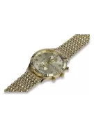 Złoty zegarek z bransoletą damski unisex 14k 585 Geneve mw007y&mbw013y-f