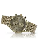 Złoty zegarek z bransoletą damski unisex 14k 585 Geneve mw007ydy&mbw013y-f