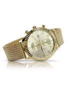 Złoty zegarek damski z bransoletą unisex 14k 585 Geneve mw007y&mbw014y-f