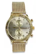 Złoty zegarek damski z bransoletą unisex 14k 585 Geneve mw007ydy&mbw014y-f